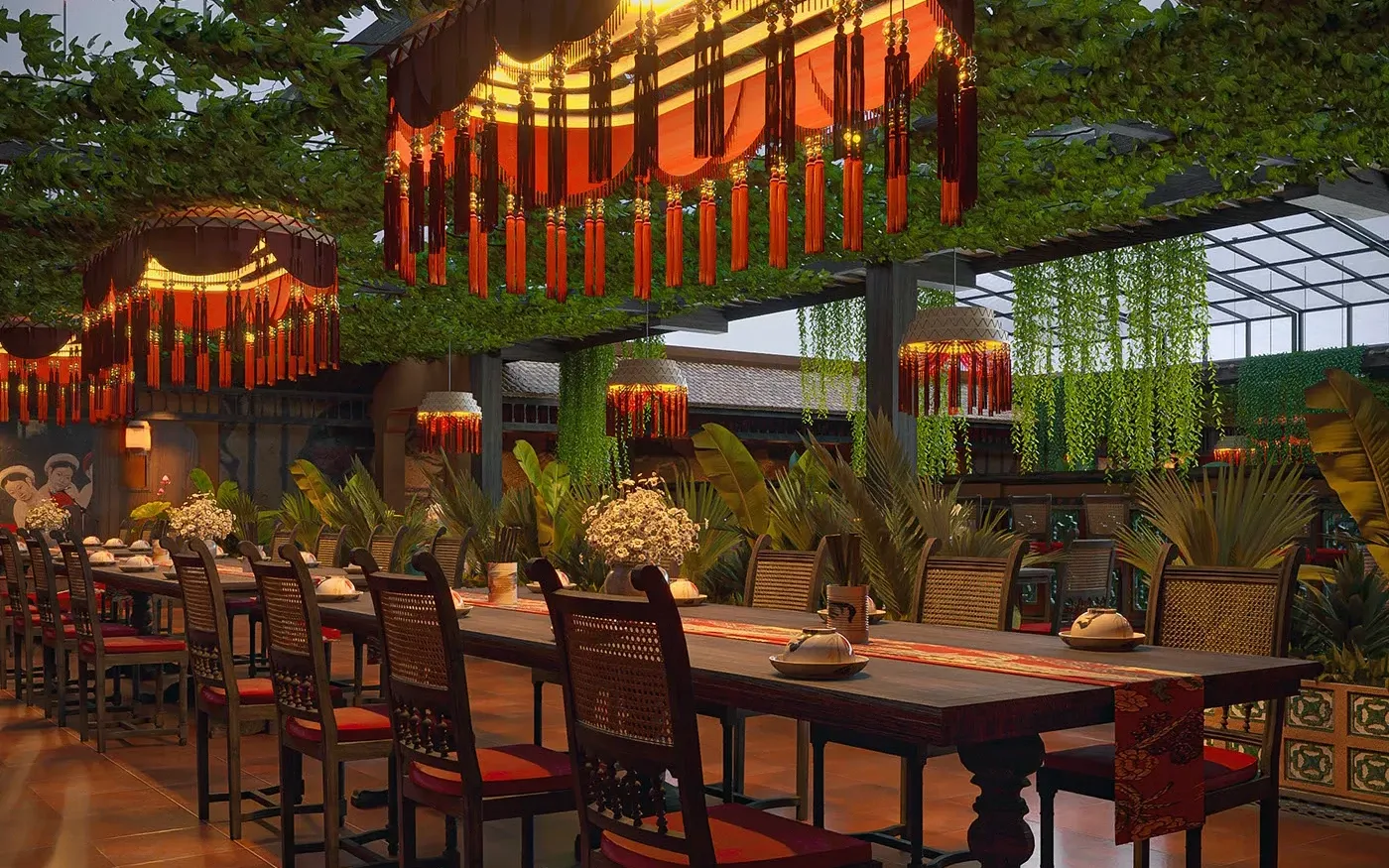 Indochine Restaurant at Baliwood Resort - The Mansion